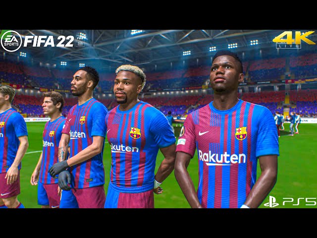 FIFA 22 PS5 | Barcelona Vs Arsenal Ft. Fati, Auba, Traore, | UEFA Europa League | 4K Gameplay