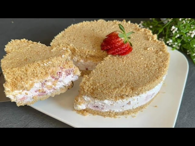 Prendi le FRAGOLE 🍓e fai questa deliziosa torta! Senza COTTURA e GELATINA! pronta in 5 minuti