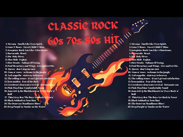 Nirvana, Queen, Bon Jovi, Scorpions, AC/DC, Aerosmith, GNR - Best Classic Rock Of 70 80s 90s