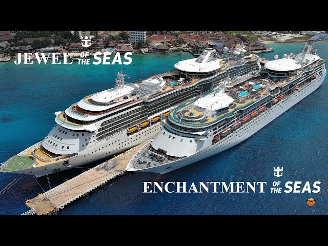 Aerial Comparison:  Royal Caribbean's Jewel of the Seas vs Enchantment of the Seas