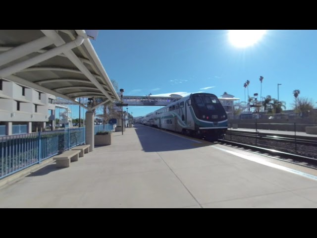 VR180 - Metrolink IEOC Line Train #802 Northbound in Corona - North Main - January 18th 2021 (2/2)