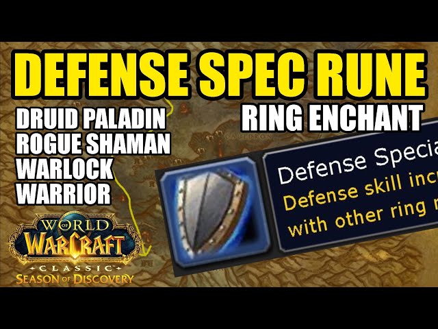 DEFENSE SPEC Rune Guide | Druid Paladin Rogue Shaman Warlock Warrior Ring Enchant | WoW Classic SoD