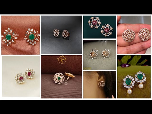 Latest Diamond Studs Designs 2022 || Diamond Studs 2022 || Diamond Studs with Perals and Stones