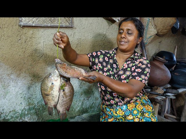 fry fish / A nutritious meal from jackfruit with fried fish / village kitchen recipe