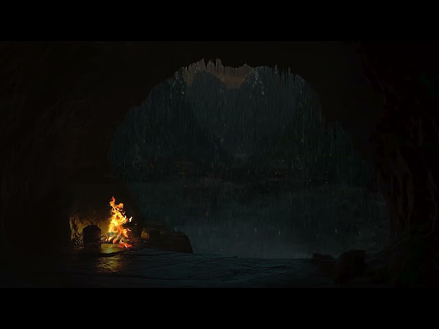 Fireplace and Rain Sounds: Cozy Cave Ambience To Help You Sleep Instantly And Calm Your Mind