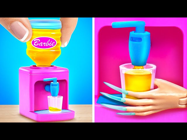 Barbie Mini Water Dispenser🤩*Rich VS Poor Makeover and Best DIY Ideas For Dolls*