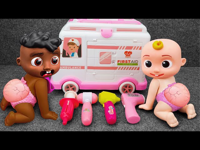 Doctor Toys Rescue Cocomelon from Butt Acne ASMR | Satisfying Unboxing Ambulance Playset | Toy ASMR