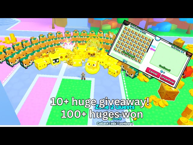 How I won 100+ huges | 10+ huge giveaway| pet simulator 99