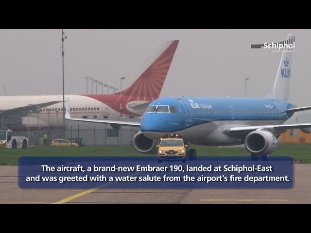 KLM aircraft with new livery lands at Schiphol