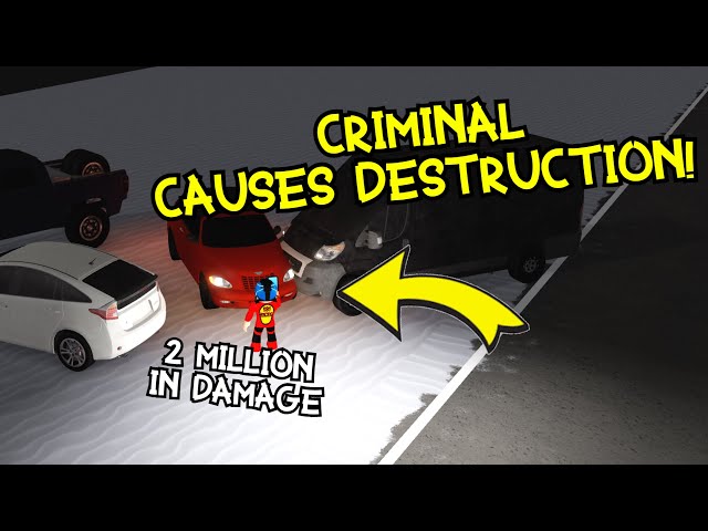 CRAZY DRIVER Causes HUGE Crash on Highway | Roblox RP