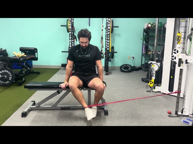 Seated Hip Internal Rotation With Band