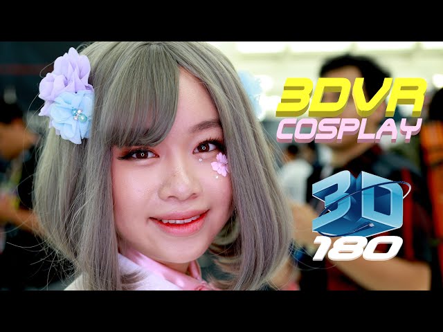 3DVR Shiro Lolita Cute Cosplay at Anime Expo, Jingkua, 白 ロリータ カワイイ コスプレ