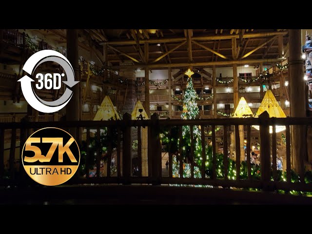 Disney's Wilderness Lodge Lobby at Christmas in 360 Degrees - Dec 2019 - Garmin VIRB 360 5.7k