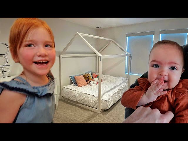 ADLEY and NAVEY  -  ROOM SWiTCH!!  Adley’s New Bed, Navey’s First Bedroom, Niko’s gets a Makeover 🔁