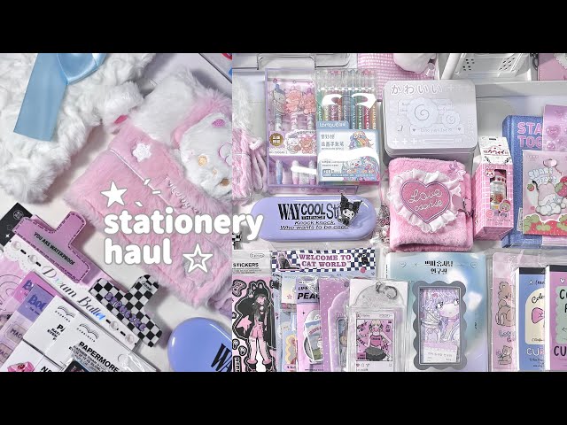 ASMR ♡ kawaii stationery haul aesthetic unboxing 🍥 chill ☾ no bgm (+ links)