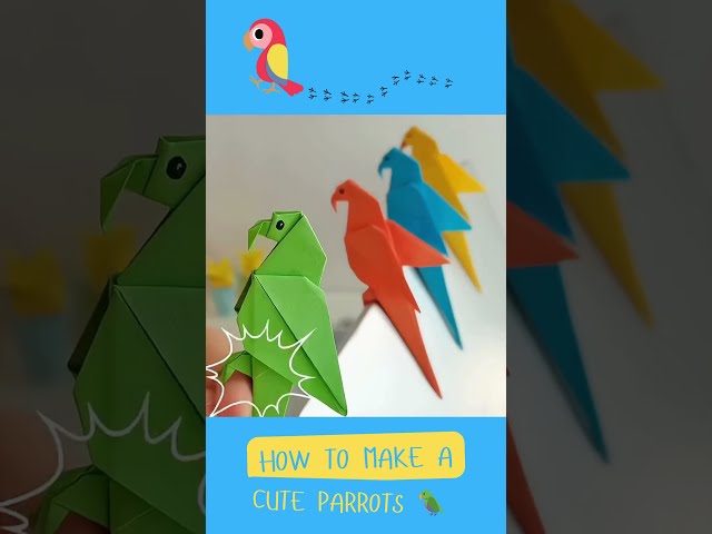 How to Make a Cute Parrots 🦜😊 #ArtAndCraft #CreativeDIY #CraftTutorials #EasyDrawing #reels #viral