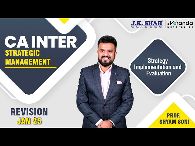 CA Inter Revision | Strategic Management | Strategy Implementation And Evaluation | Hindi+English