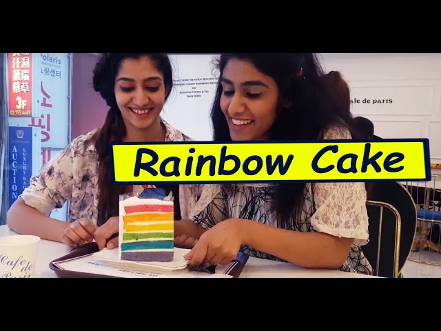 Rainbow Cake with Sister, PAKISTANI GIRLS IN SOUTH KOREA | Pakistani Youtuber