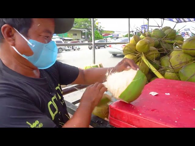 0.5 Usd Amazing Coconut Cutting Skills   Cambodian street food 2