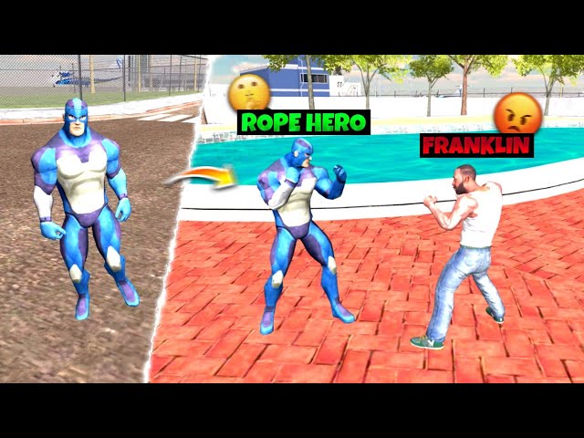 ROPE HERO FIGHT WITH FRANKLIN IN INDIAN BIKE DRIVING 3D | INDIAN BIKE DRIVING 3D GAME