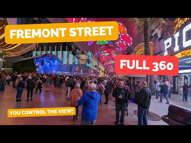 Fremont Street Experience Las Vegas in full 360! You control the camera and view!