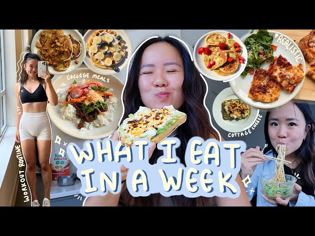 a week of healthy + realistic college meals 📚🍎 how I stay fit during school | productive habits