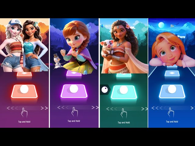 Into the Unknown vs Baby Anna vs Moana How Far I'll Go vs I See the Light | Games Disney Princesses