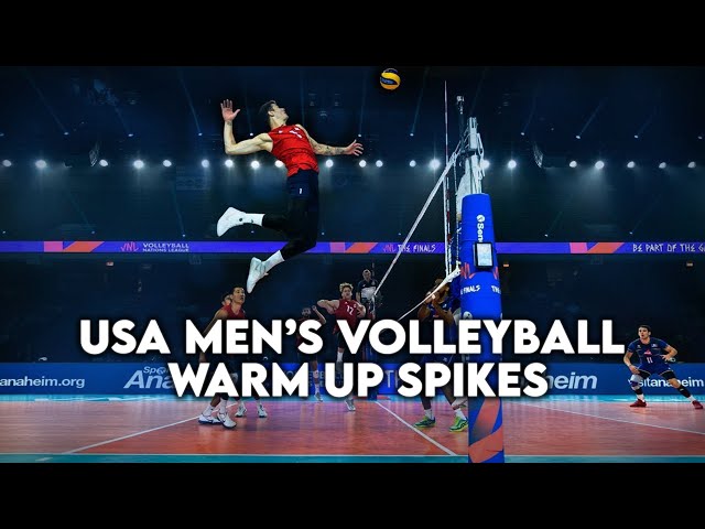 USA Men’s Volleyball Warm Up Attacking - Hitting Lines