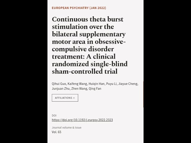 Continuous theta burst stimulation over the bilateral supplementary motor area in obs... | RTCL.TV