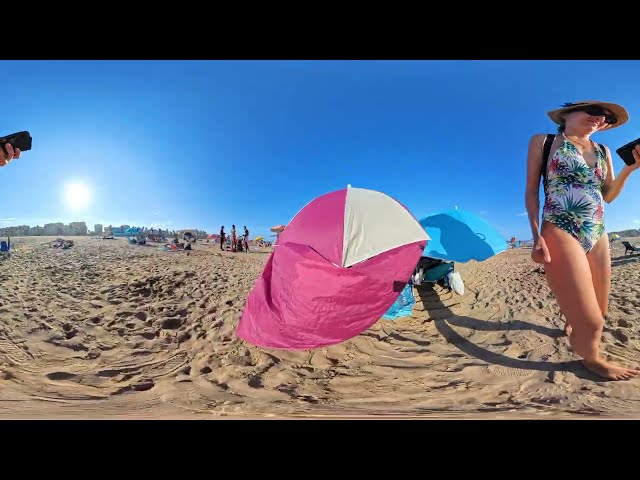 VR 360° Beach Walking | Saler Beach | Virtual 3D Walking Tour | 18 08 2024 | 5.7K 60 FPS