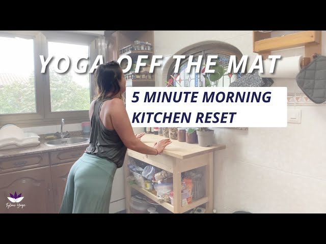 5 Minute Kitchen Yoga For Morning Reset | Easy Stretch & Strengthen | Yoga Off the Mat