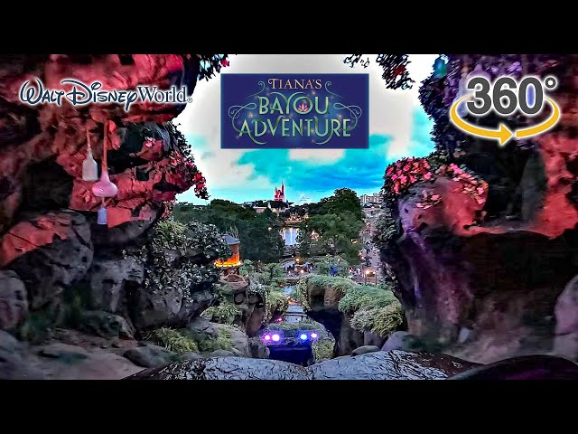 VR 360 Tiana's Bayou Adventure On Ride Front Seat 4K Low Light POV Walt Disney World 2024 07 03