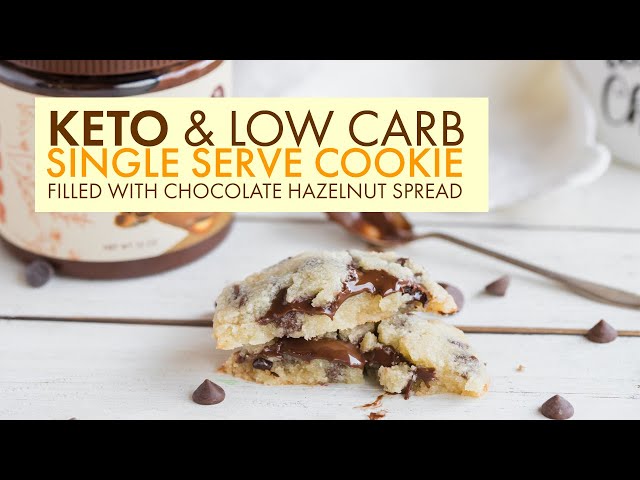 Gooey Chocolate Hazelnut Filled Keto Cookie | Low Carb Recipe | Single Serve