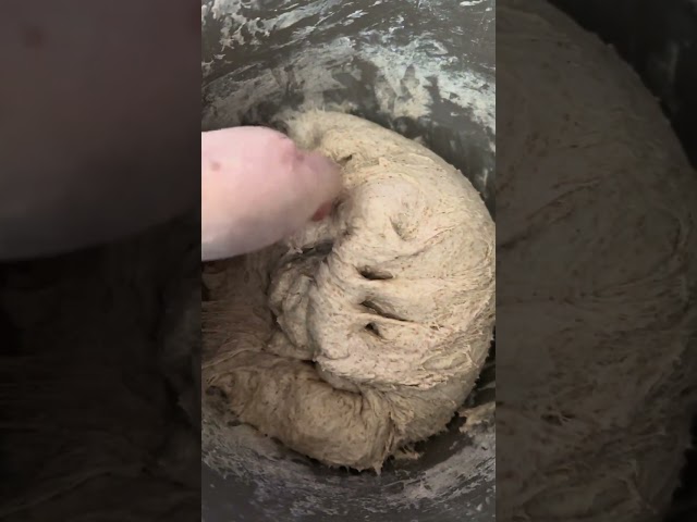 "Pulling" technique to knead sourdough