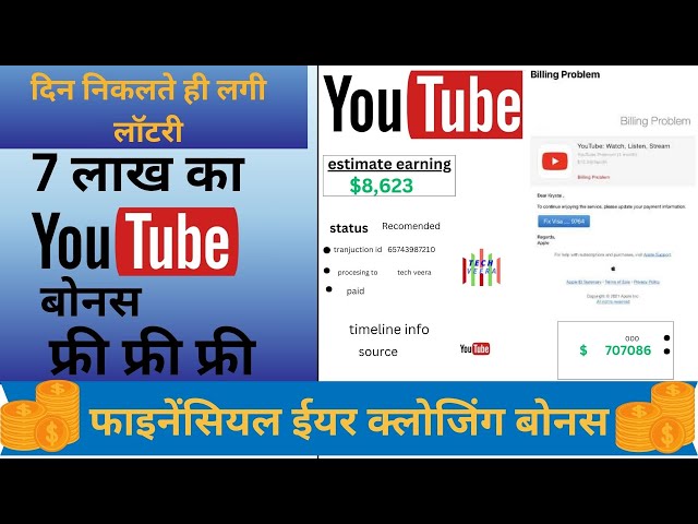 YouTube पर पहली बार  # ₹7.5 लाख का  YouTube Bonus बिना चैनल Monetize किए ?