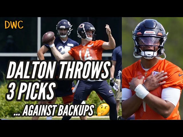 Andy Dalton Has Ugly Practice...Justin Fields Shines || Chicago Bears OTA News