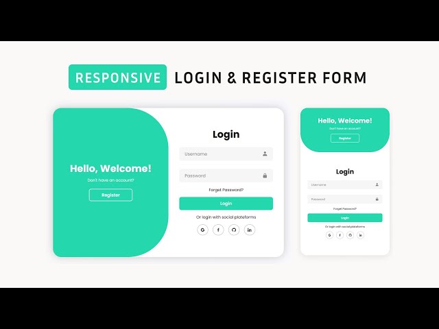 How to make Responsive Login & Register Form Using HTML CSS & Javascript