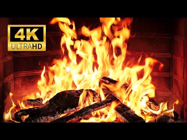 🔥 Fireplace 4K UHD! Fireplace with Crackling Fire Sounds. Fireplace Ambience