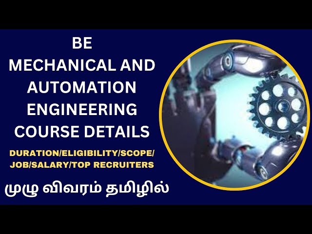 Mechanical and Automation Engineering |Scope|Salary|Job|#mechanical #automation #tnea2024 #trending