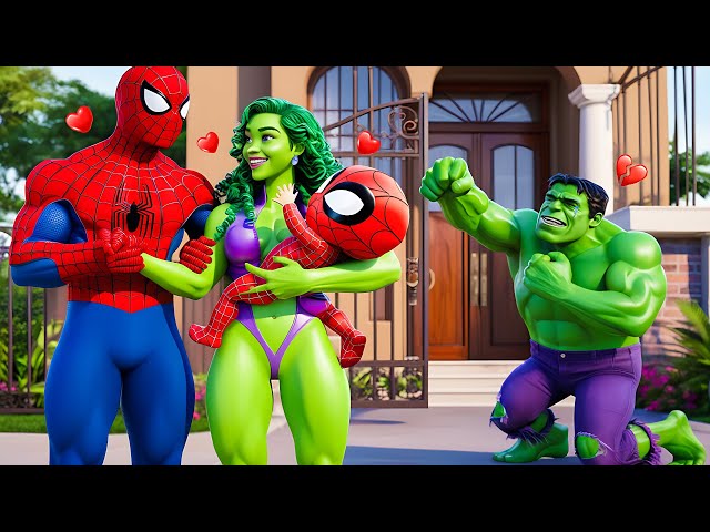 She-Hulk x Spider-Girl: Good vs Bad Love Story in Granny’s House | Funny Horror Animation