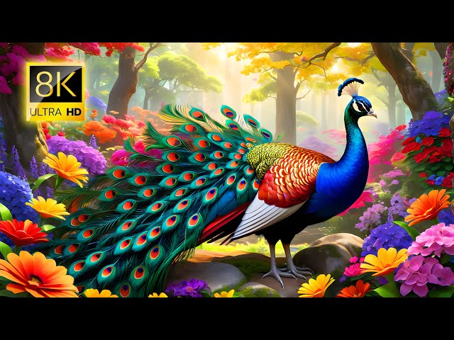 Majestic Peacocks: 8K HDR Ultra HD Video for Relaxation | Stunning Peacock Footage