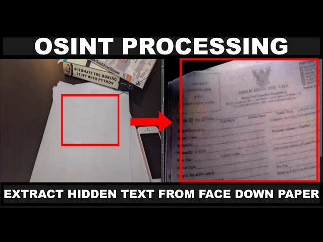 OSINT Processing: Extract Hidden Text from Face Down Paper