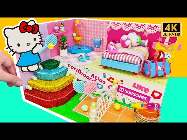 (So Cute) Hello Kitty Style Mini Home Decoration ❤️ DIY Miniature Cardboard House