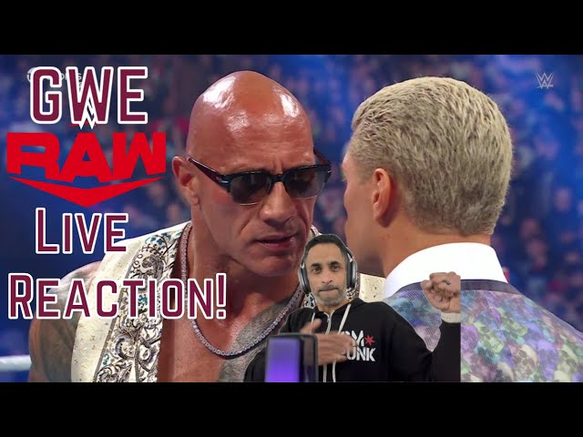 GWE - The Rock destroys Cody Rhodes - Live Reaction, Best WWE Raw Ending Ever?!