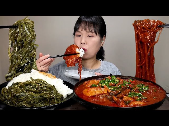 mukbang, spicy, kimchi.