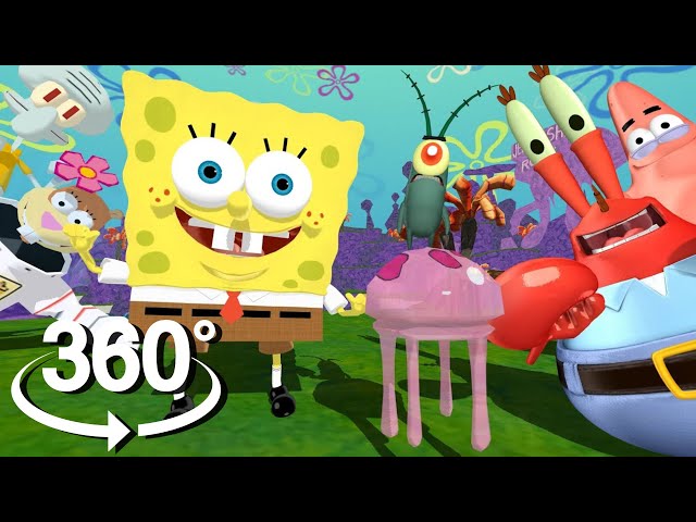 Spongebob Squarepants! - 360°  - F.U.N. Song! (First 3D VR Rehydrated Game Experience)