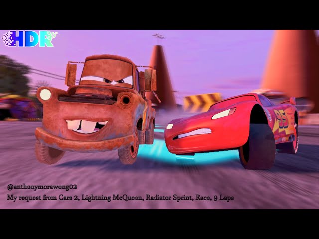 [HDR] Cars 2 The Video Game | Lightning McQueen - Race Mode | Radiator Sprint 9 Laps