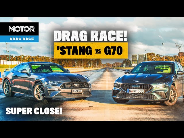 Ford Mustang GT vs Genesis G70: DRAG RACE (shock result!) | MOTOR