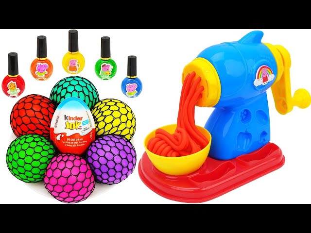 Satisfying Video l How to make Rainbow Noddles with Stress Balls & Nail Polish Cutting ASMR