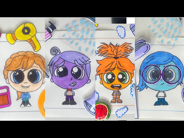 Compilation of Inside Out 2 Emotions Make over #asmr #fear #anxiety #sadness #riley @Paper_Amy